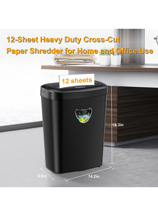 والالا آلة تقطيع ورق، ١٢ ورقة تقطيع عرضي مع سلة ٢٥ لتر، مستوى أمان عالي P-٤، تصميم بثلاثة أوضاع تقطيع للبطاقات/الأقراص المدمجة/الدبابيس/المشبك، آلة تقطيع متينة، نظام مقاوم للانحشار للمكتب - Image 5