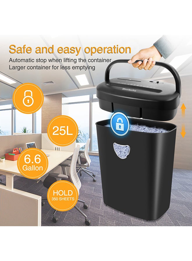 والالا آلة تقطيع ورق، ١٢ ورقة تقطيع عرضي مع سلة ٢٥ لتر، مستوى أمان عالي P-٤، تصميم بثلاثة أوضاع تقطيع للبطاقات/الأقراص المدمجة/الدبابيس/المشبك، آلة تقطيع متينة، نظام مقاوم للانحشار للمكتب - Image 2