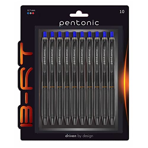 Pentonic B-RT 0.7mm Retractable Ball Pen Blister Pack | Blue Ink | Set of 10 - Image 1