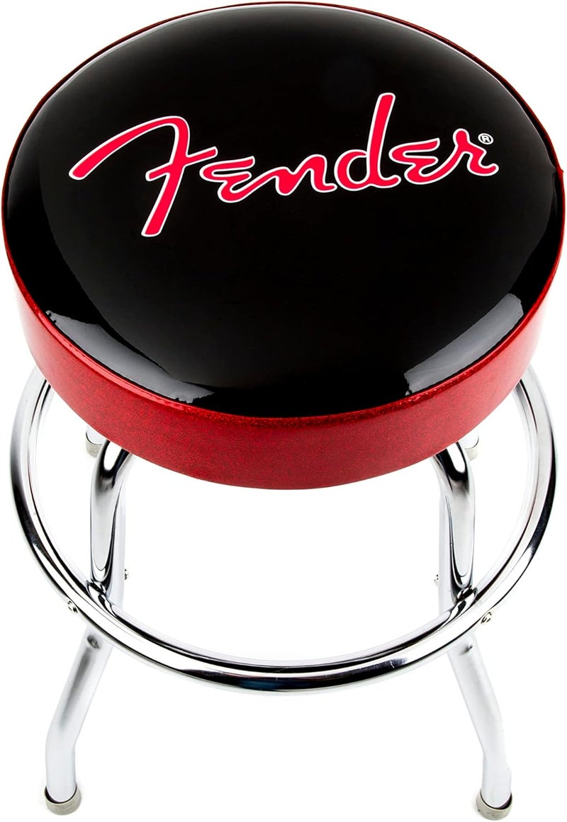 FENDER كرسي بار فندر 24" مع شعار لامع أحمر - Image 1