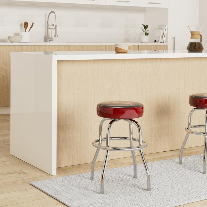 FENDER كرسي بار فندر 24" مع شعار لامع أحمر - Image 2