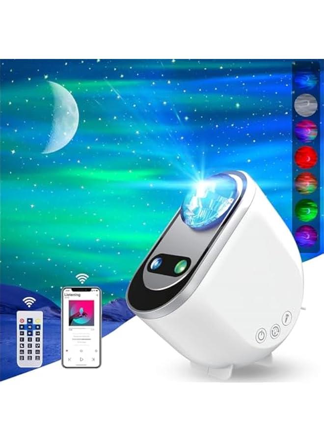 MIXDE Projector, 3 in 1 LED Northern Lights Star Projector, 6 White Noise Starry Moon Light with Bluetooth Speaker for Adult Kids Gift, Bedroom, Room Decor - Image 1