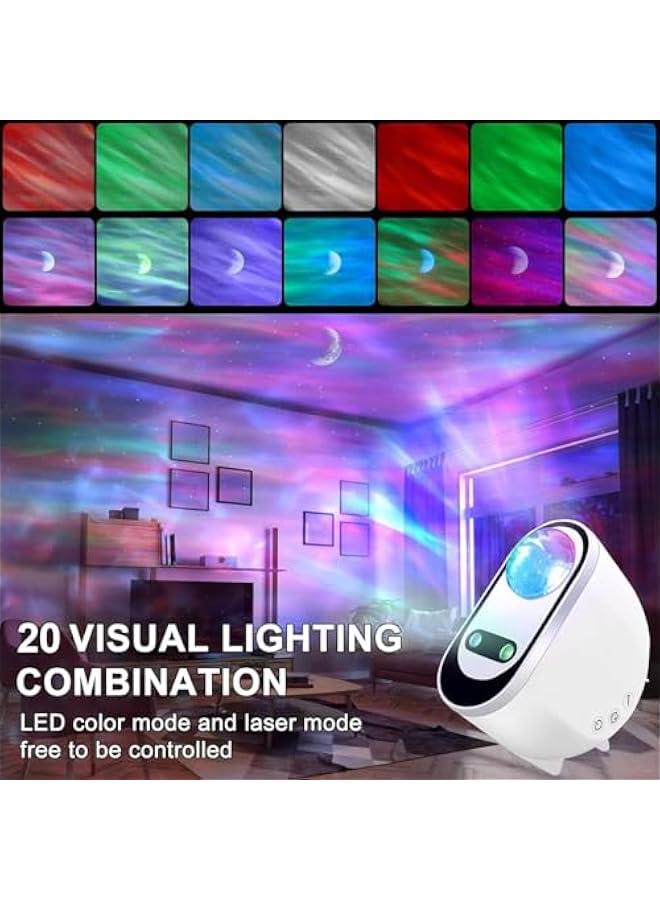MIXDE Projector, 3 in 1 LED Northern Lights Star Projector, 6 White Noise Starry Moon Light with Bluetooth Speaker for Adult Kids Gift, Bedroom, Room Decor - Image 2