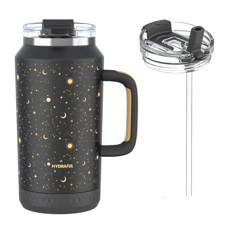 Hydraful 64 oz Tumbler with Handle and Straw - 100% Leak-Proof - Insulated Cup Reusable Stainless Steel Large Water Bottle Travel Mug for Gym, Hiking, and Camping - Gifts for Women Men Him Her - Image 1