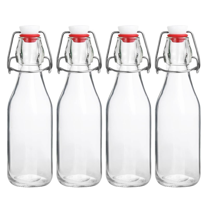 JOBVERT Swing Top Bottles85oz 4 Pack Flip Top Glass Bottle with Airtight Grolsch Closures Reusable for Kombucha Beer Cold Brew Homemade Beverages Storage - Image 2