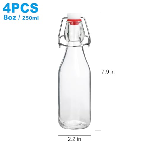 JOBVERT Swing Top Bottles85oz 4 Pack Flip Top Glass Bottle with Airtight Grolsch Closures Reusable for Kombucha Beer Cold Brew Homemade Beverages Storage - Image 3