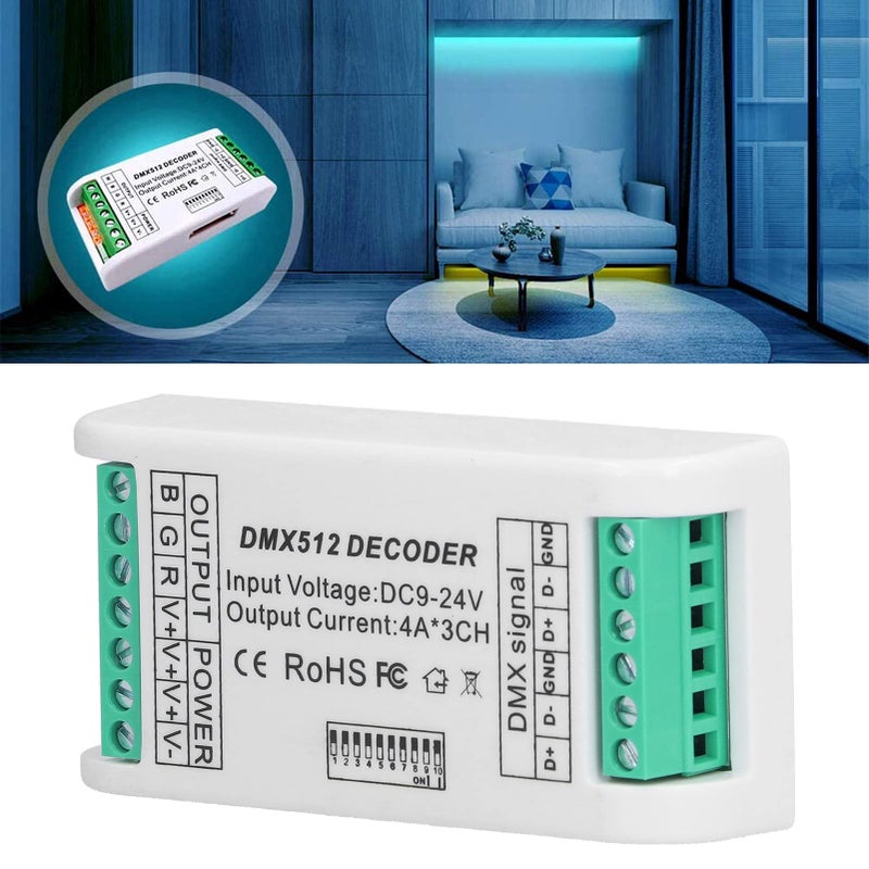 DMX512 LED Strip Light Controller 3 Channels RGB Decoder Constant Voltage 9 24V Input Stage Lighting - Image 5