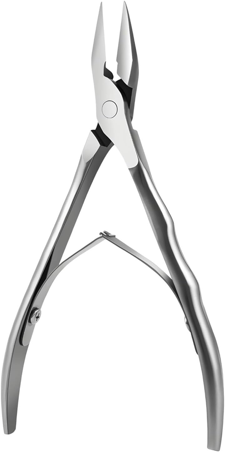 Global upgraded practical design 5.1 in Professional Cuticle Nippers, Stainless Steel Nail Tool with Straight Edge and Wave Handle for Nail Art Ventilated design - Image 1