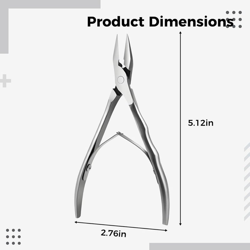 Global upgraded practical design 5.1 in Professional Cuticle Nippers, Stainless Steel Nail Tool with Straight Edge and Wave Handle for Nail Art Ventilated design - Image 2