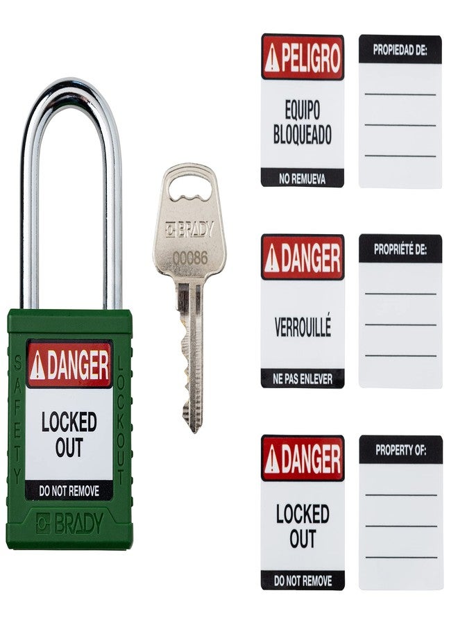 Brady Safety Lockout Padlock Sets - 6 Pack - Green - Keyed Different Safety Lockout Padlocks - 1 Key Per Lock - SDPL-GRN-38PL-KD6 - Image 2