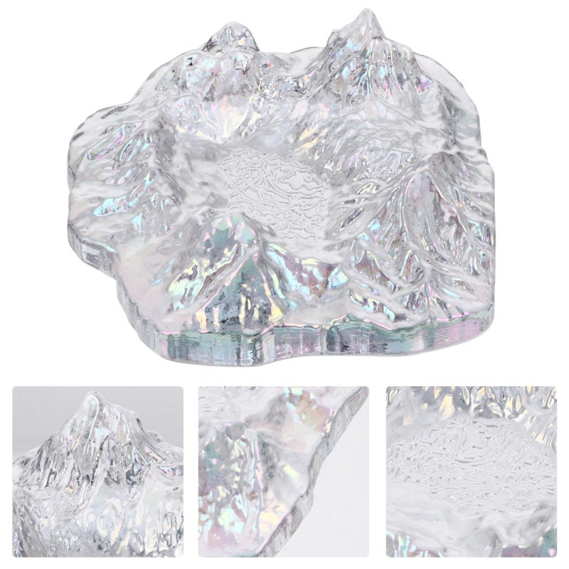 Nordic Mountain Shaped Glass Ashtray Creative Desktop Cigarette Butt Container For Home Office - Image 4