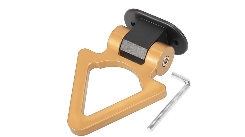 AutoBizarre 180 Degree Adjustable V-Shaped Triangle Tow Hook for Car Decoration, Universal for All Cars, SUV (Gold) - Image 1