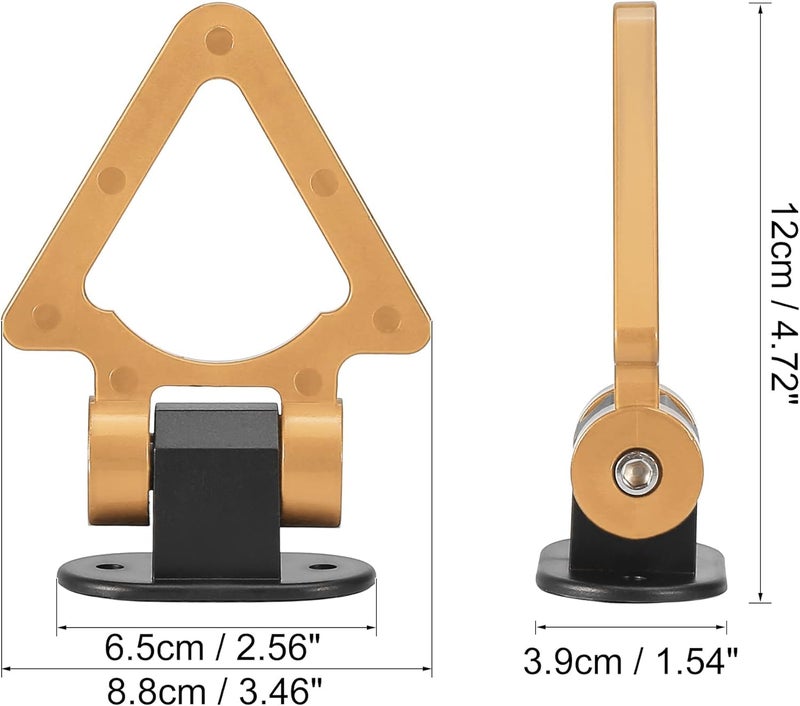 AutoBizarre 180 Degree Adjustable V-Shaped Triangle Tow Hook for Car Decoration, Universal for All Cars, SUV (Gold) - Image 3