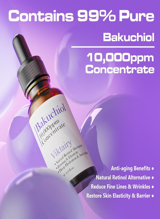 Viktairy Bakuchiol Serum Concentrate, High-Potency Mix-In Bakuchiol Oil Serum, Gentle Retinol Alternative for Wrinkle Reduction, Hydrating & Firming Anti-Aging Skincare, Vegan Non-GMO, 30ml 10,000ppm - Image 2