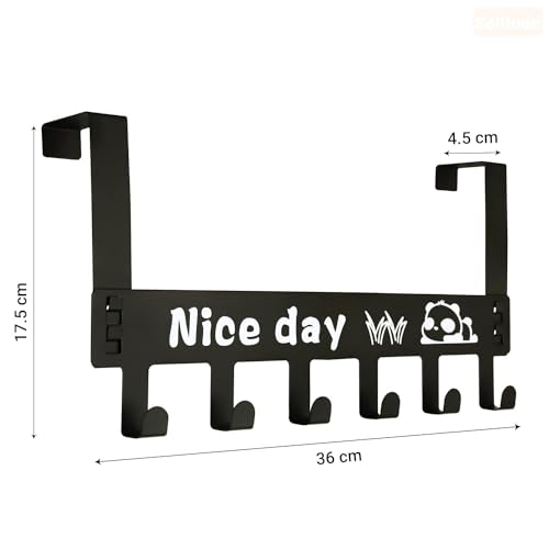 Decobuy Heavy Duty Over Door Hook Hanger for Cloths, Carben Steel | Nice Day Print Hook Use of Bathroom, Kitchen, Bedroom | Towel, Scarf, Coat Holder | Removable Door Hanger (Nice Day) - Image 4
