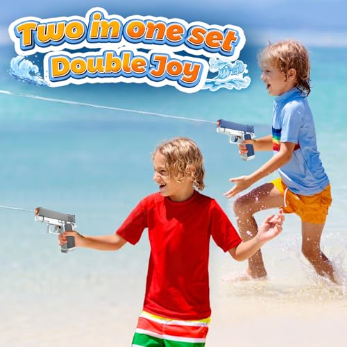 ALLROAD 2 Pack Water Guns for Kids Squirt Gun Water Blaster Soaker Water Pistol Toys for Toddlers Child Boys Girls Ideal Summer Gifts for Swimming Pool Beach Party Outdoor Water Fighting Toy - Image 5