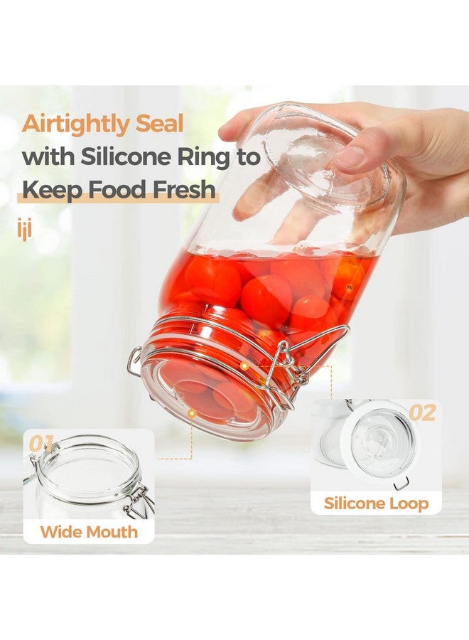 ComSaf Airtight Glass Canister Set of 3 with Lids 50oz Clear Food Storage Jars Square, Kitchen & Pantry Organization Food Storage Container for Canning, Sugar, Flour, Pasta, Candy, Cereal, Coffee - Image 3