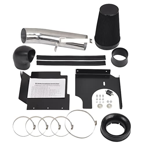 GESEXI 4" Cold Air Intake System + Heat Shield Compatible with 1999-2006 GMC/Chevy V8 4.8L/5.3L/6.0L Silverado 1500/2500/3500 (Black & Silver) - Image 5