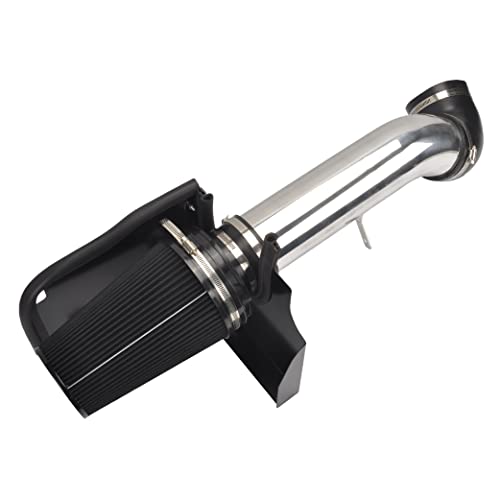 GESEXI 4" Cold Air Intake System + Heat Shield Compatible with 1999-2006 GMC/Chevy V8 4.8L/5.3L/6.0L Silverado 1500/2500/3500 (Black & Silver) - Image 1