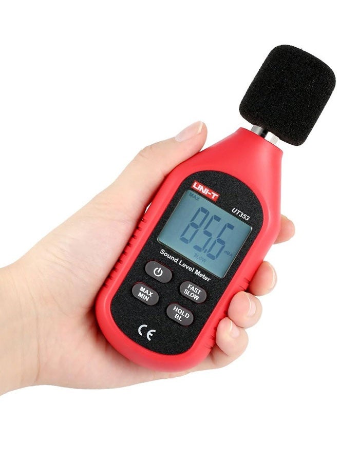 Decibel Meter,Sound Decibel Meter,UT353 Mini LCD Display Digital Sound Level Meter Noise Measuring Instrument Decibel Monitoring Tester 30-130dB - Image 1