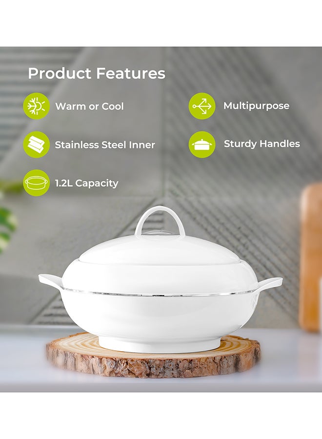 Royalford Omega Gold Insulated Casserole, Firm Twist Lock RF11150 Strong Handles 1200ml Double Wall Insulated Serving Pot, Chapati Storage Box, Roti Serving Pot, Chapati Dabba Assorted Colors - Image 5