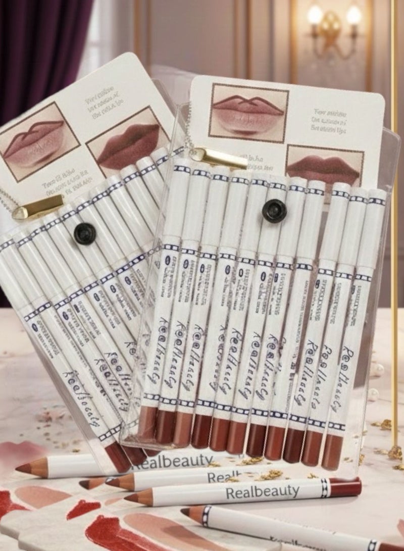 ريال بيوتي قلم تحديد الشفاه مقاوم للماء 12قطعة - Image 1
