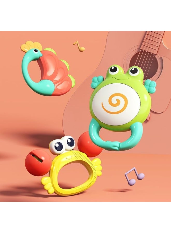 HOLA رَجَّة أوركسترا السلطعون - لعبة نشاط للأطفال، تخفيف آلام التسنين، سهلة الإمساك، مهارات حركية دقيقة، ألوان زاهية، ألعاب حسية، ألعاب للأطفال، عضاضة للأطفال، رَجَّة حيوانات 3M+ - Image 3