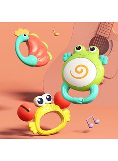 HOLA Hola Crab Orchestra Rattle Baby Teether Activity Toy, Teething Relief, Easy to Grasp, Fine Motor Skills, Bright Colors, Sensory Toys, Baby Toys, Baby Teether, Baby Rattle, Animal Rattle 3M+  - Image 1