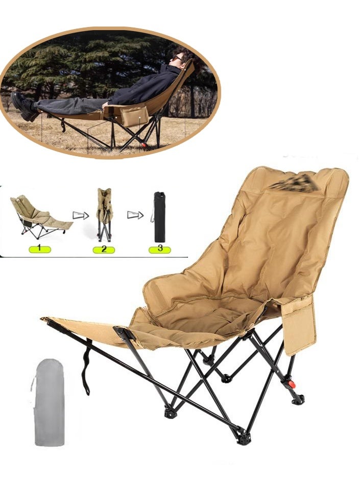 MissTiara Folding chair, portable and comfortable camping chair, multifunctional folding chair, adjustable, outdoor picnic and travel folding chair, outdoor armchair with side storage pockets, fishing chair, perfect for camping, sports, outdoor, lawn, hiking - Image 1