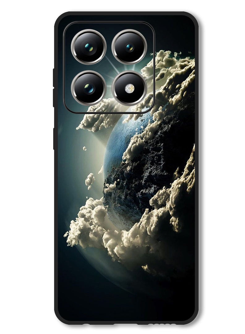 Theodor Case Compatible with Xiaomi 14T Pro Protection Shockproof Bumper Cover Space Earth Sun - Image 1