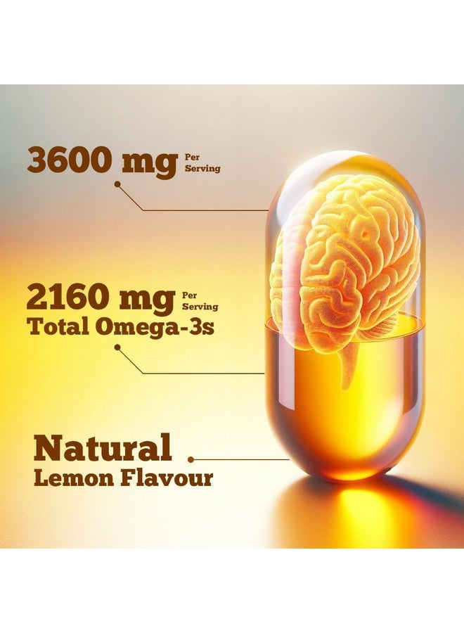 Vitamatic Triple Strength Omega 3 Fish Oil 3600mg Per Serving, 2160mg Omega 3 Fatty Acids, 1296mg EPA + 864mg DHA, Burpless Lemon Flavor, 180 Softgels - Image 3