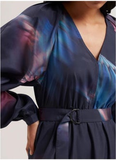 Ted Baker Printed V-Neck Belted Dress  - Image 3