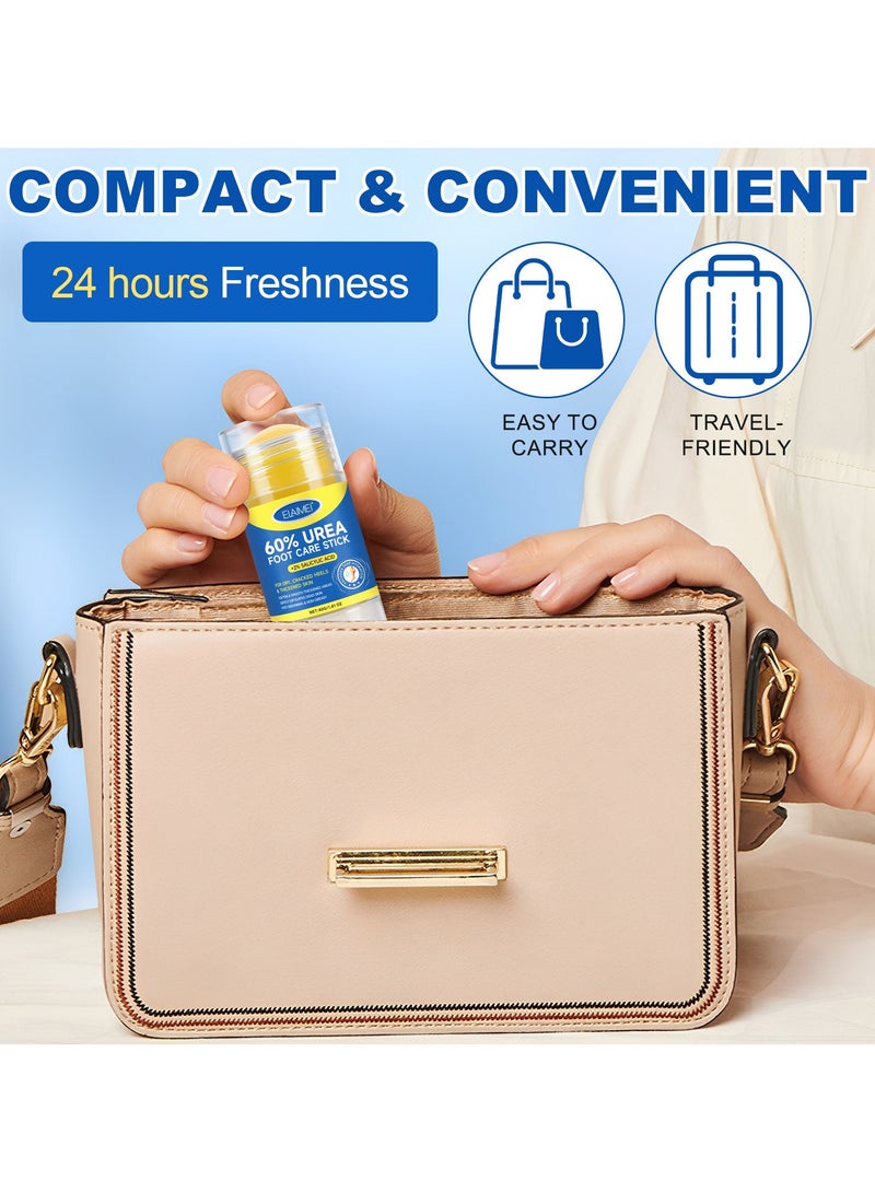 إليمي 60 ٪ اليوريا مع 2 ٪ حمض الساليسيليك اليوريا عصا العناية بالقدمين ، كريم القدم مرطب للقدمين المكسورة الجافة والركبتين والمرفعين واليدين ، يرطب ويرطب الجلد الجاف ، إزالة الكالوس وملينط الجلد -1.41oz - Image 5