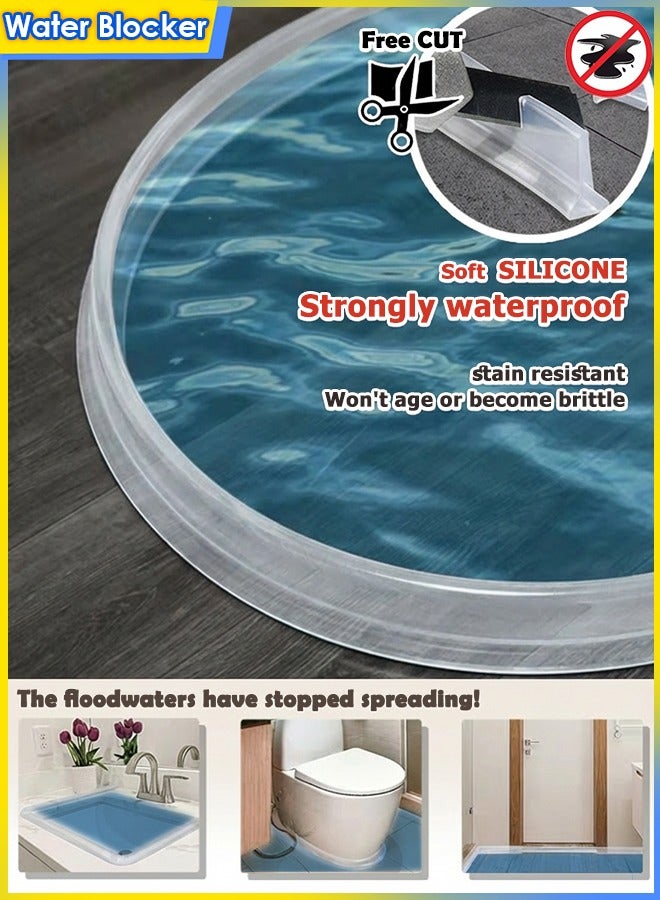 1/2/3pcs شريط سيليكون مانع لتسرب الماء، شريط مقاوم للماء للحمام، شريط - مانع تسرب ذاتي اللصق، مانع فصل بين الجفاف والرطوبة، حاجز سد مائي، مانع مرن لتسرب الماء لعتبة الدش/حوض المطبخ/الغسالة، شفاف 1.6*3*100 سم - Image 1