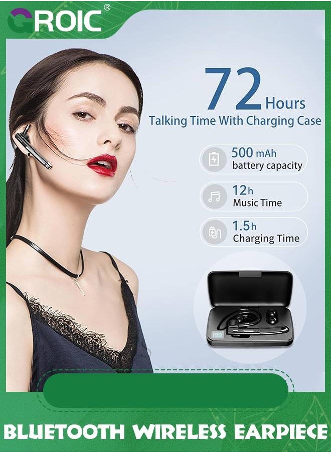 Bluetooth Headset, Bluetooth Wireless Earpiece with mic Trucker Headset for Phone Case Office Phones with Built-in Microphone Manos Libres Noise Cancelling