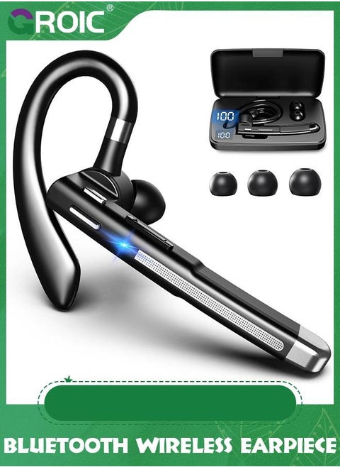 Bluetooth Headset, Bluetooth Wireless Earpiece with mic Trucker Headset for Phone Case Office Phones with Built-in Microphone Manos Libres Noise Cancelling