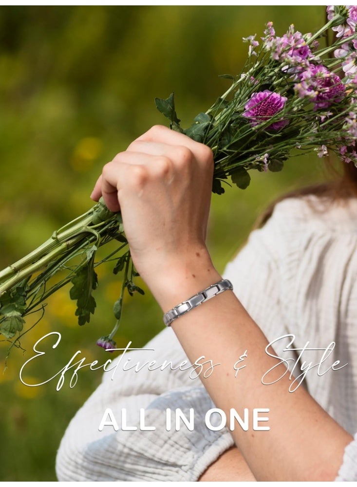 bebeFuture Classic Silver Stainless Steel Chain Bracelet for Women - Adjustable Link Design - Image 4