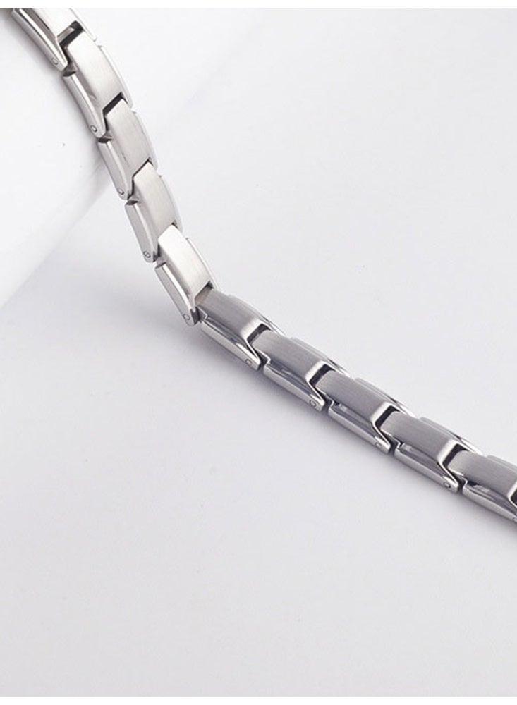 bebeFuture Classic Silver Stainless Steel Chain Bracelet for Women - Adjustable Link Design - Image 5