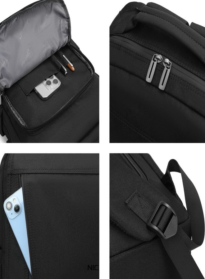 NICGID Sling Bags Chest Shoulder Backpacks, 13.3'' 14.1'' 15.6''Laptop Backpack Crossbody Messenger Bag Travel Outdoor, Black-n038, 15.6 inch - Image 5