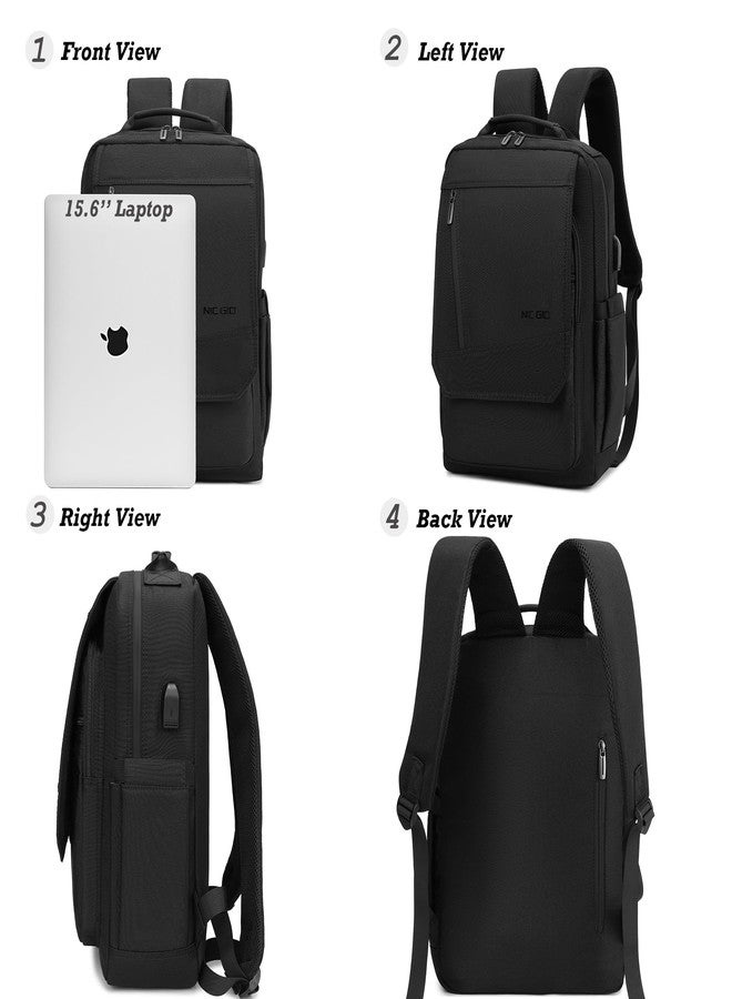 NICGID Sling Bags Chest Shoulder Backpacks, 13.3'' 14.1'' 15.6''Laptop Backpack Crossbody Messenger Bag Travel Outdoor, Black-n038, 15.6 inch - Image 2