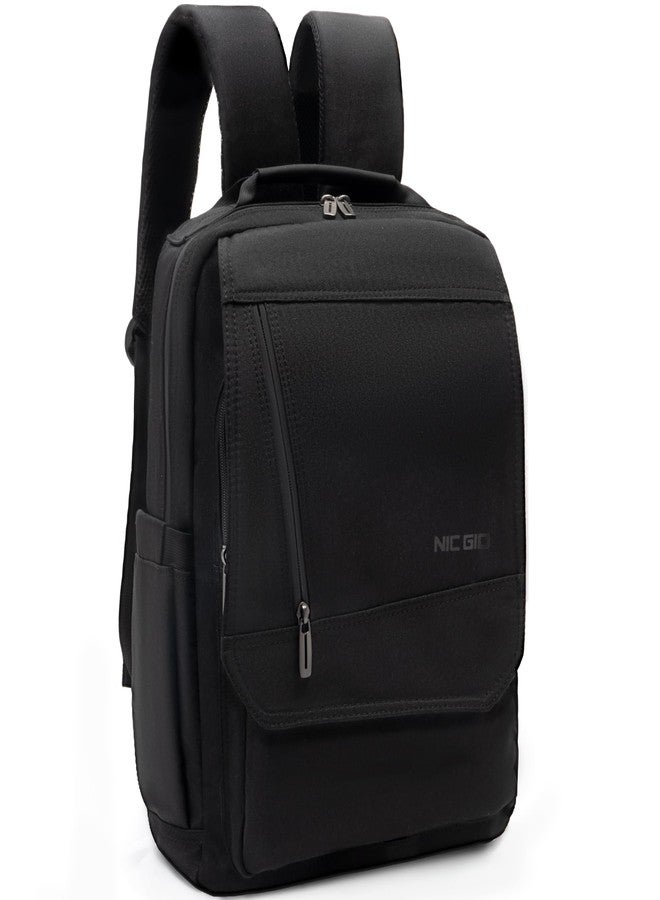 NICGID Sling Bags Chest Shoulder Backpacks, 13.3'' 14.1'' 15.6''Laptop Backpack Crossbody Messenger Bag Travel Outdoor, Black-n038, 15.6 inch - Image 1