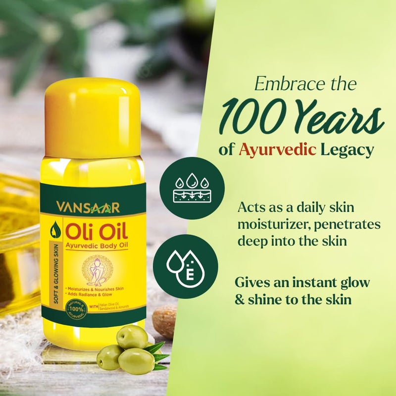 Vansaar Oli Oil  Pure olive body oil with 2X more Real Italian Olives including Almonds and Sandalwood 100 more nourishment  500 ml Pack of 2 - Image 3