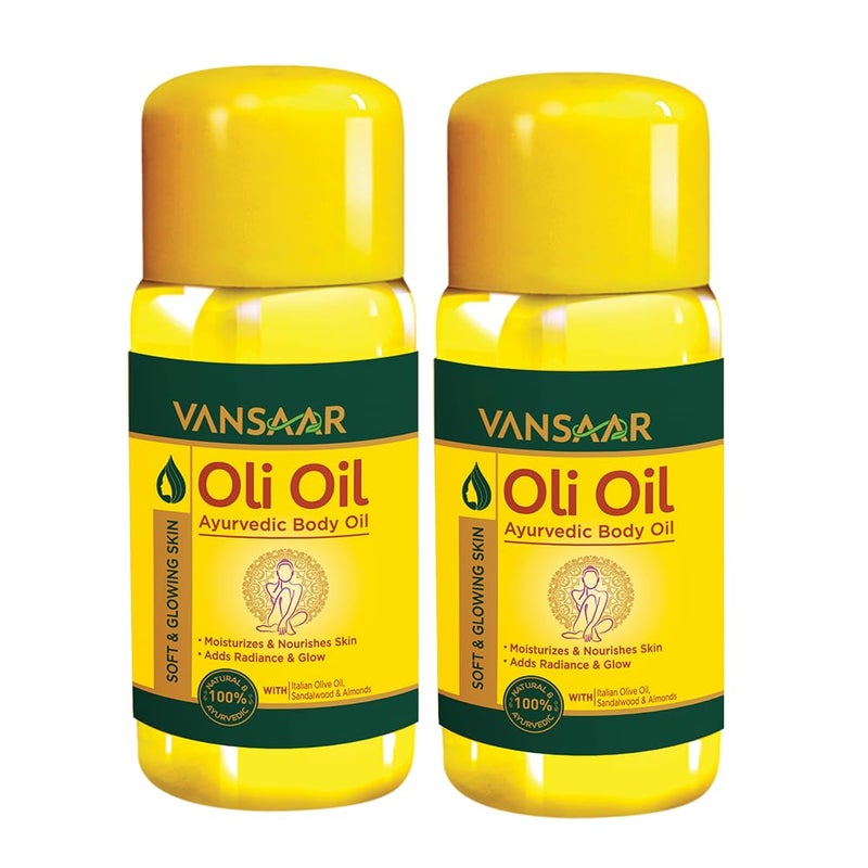 Vansaar Oli Oil  Pure olive body oil with 2X more Real Italian Olives including Almonds and Sandalwood 100 more nourishment  500 ml Pack of 2 - Image 1