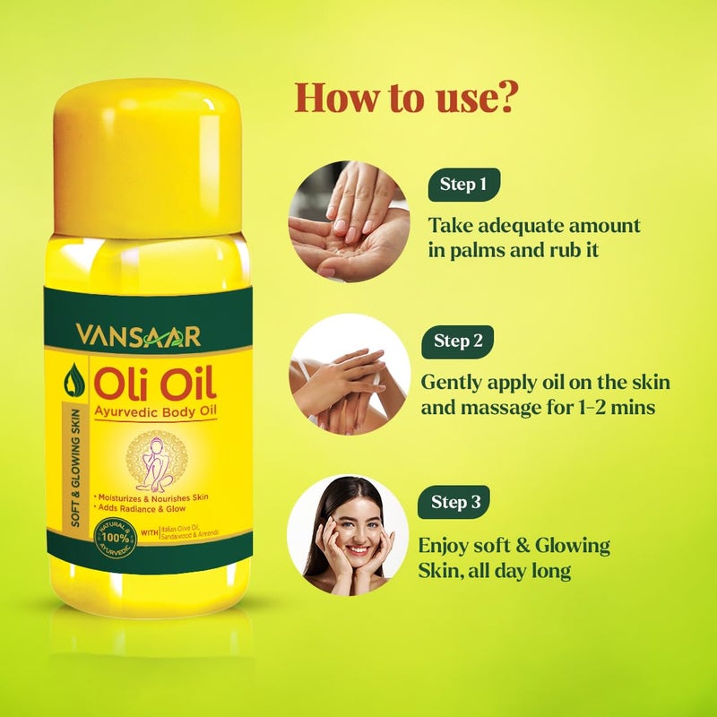 Vansaar Oli Oil  Pure olive body oil with 2X more Real Italian Olives including Almonds and Sandalwood 100 more nourishment  500 ml Pack of 2 - Image 5