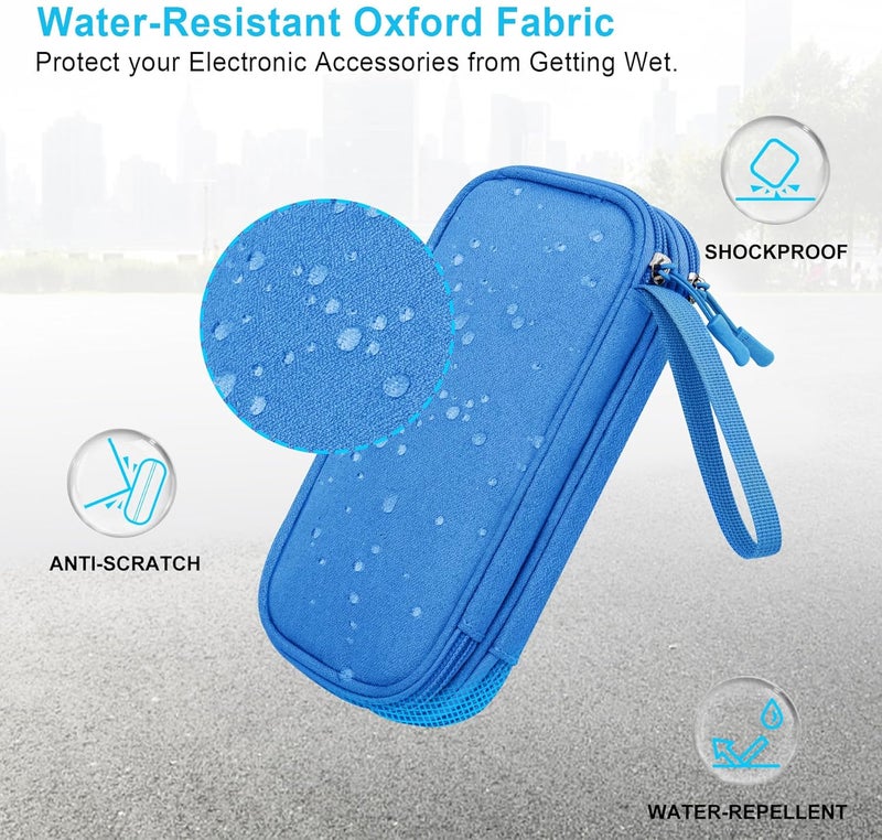 Lacdo Home & professional compatible USB Flash Drive Case Thumb Drive Holder Case Organizer Portable Electronic Accessories Storage Bag for SanDisk/SamData/Samsung USB Flash Drives Jump Drive Memory Stick, Cable, Medium Size-Blue Multi-goal comprehensive design - Image 3