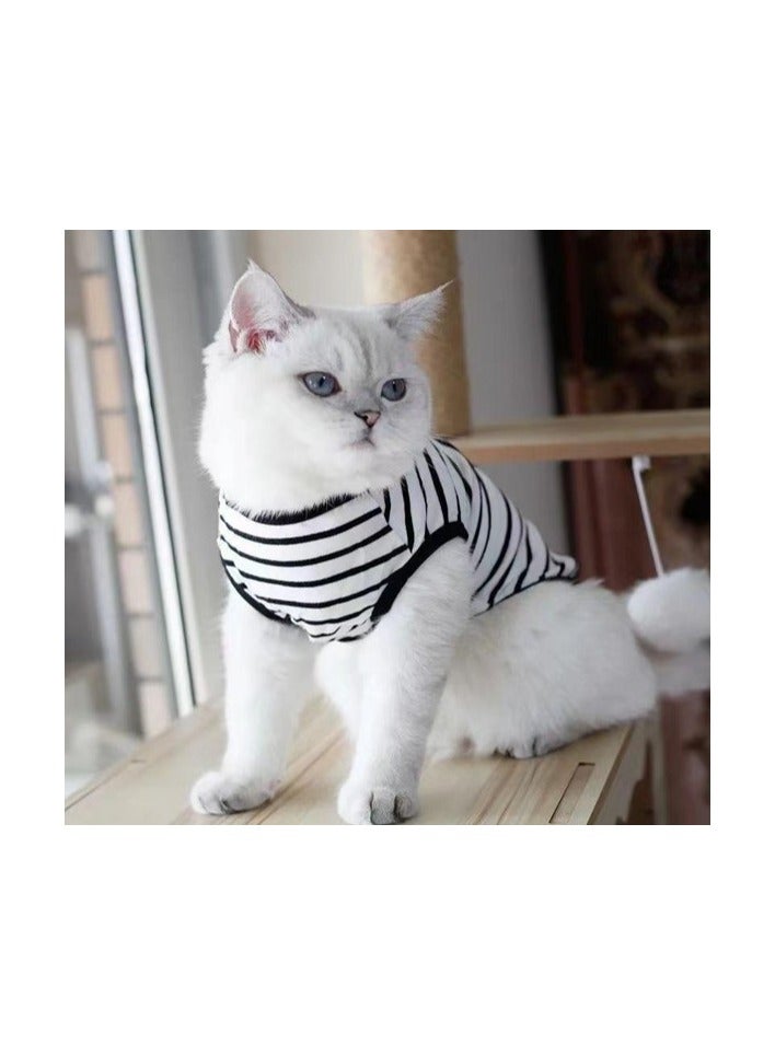 A.M Pet Cute Striped Tank Top Clothes For Dogs And Cats For Summer T-Shirt - Image 1