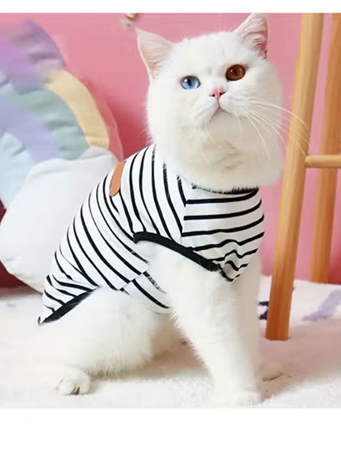 A.M Pet Cute Striped Tank Top Clothes For Dogs And Cats For Summer T-Shirt - Image 5