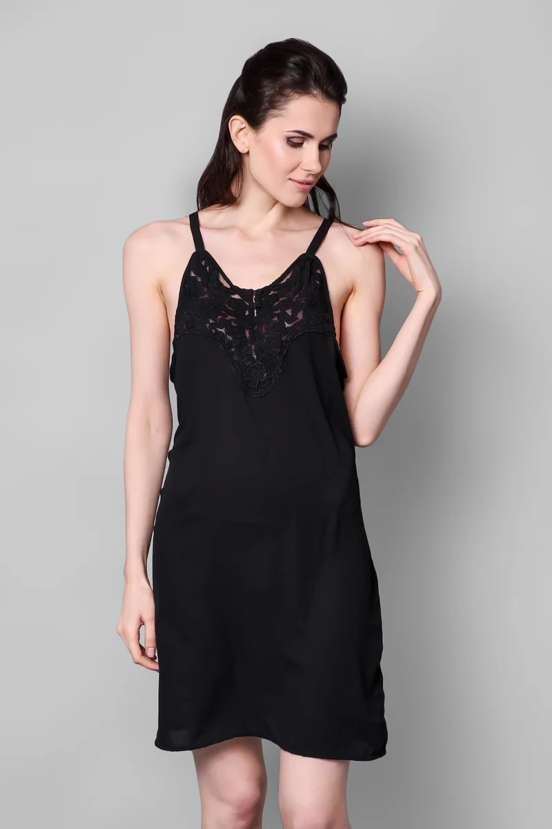 After Dark Lexi, Black Embroidered Dress