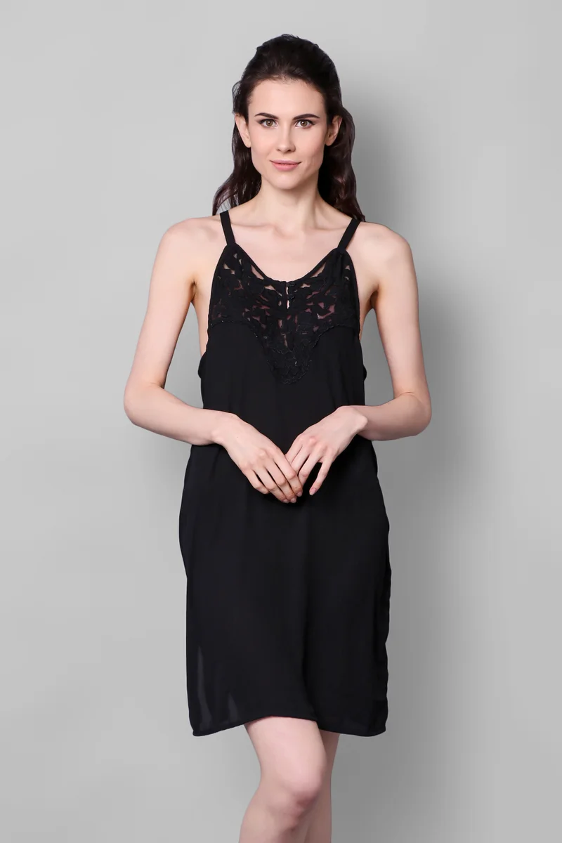 After Dark Lexi, Black Embroidered Dress