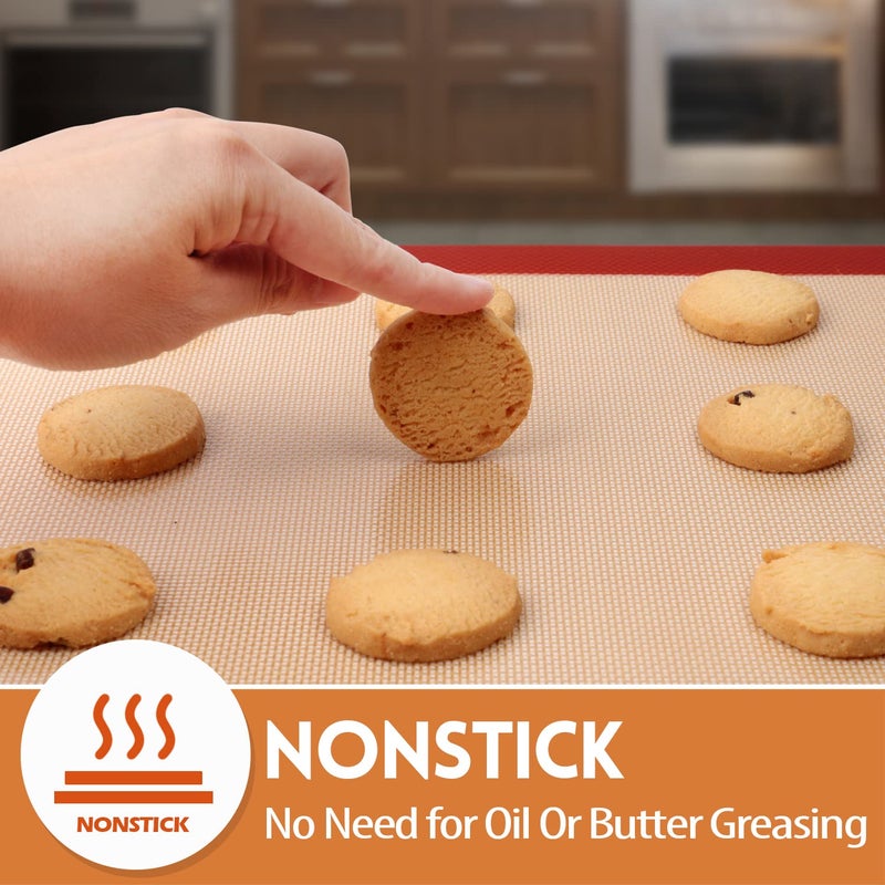 STATINT WINDOW FILMS STATINT Non-Stick Silicone Baking Mat, Premium Food Safe - Pack of 2, for Cookie Oven Reusable Mat, 16.5" x 11.6" - Image 5